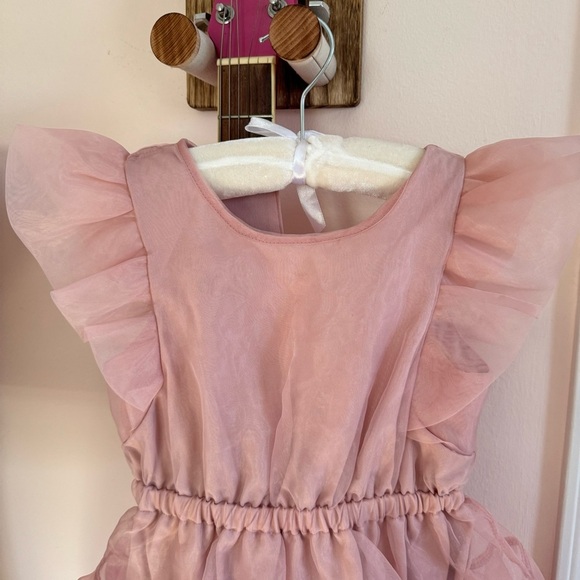 NWOT Organza Tiered Ruffle Pink Dress Size 5 Dress Up Girly Tutu Ruffle Princess - Picture 5 of 6